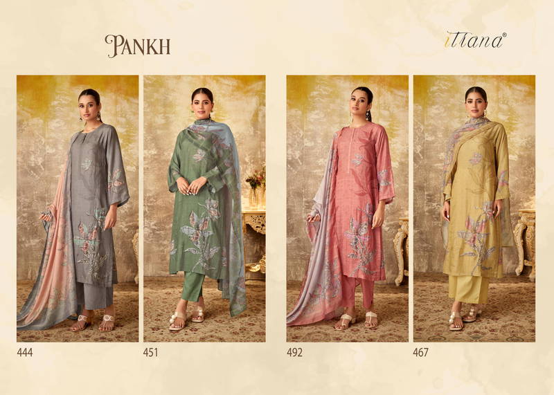 Pankh By Itrana Muslin Silk Digital Printed Dress Material Wholesale Shop In Surat
